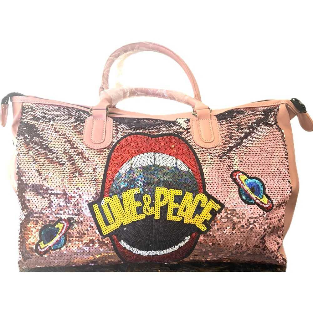 Cosmic Expression Pink Sequins Duffle‎ Bag, by Veritythreds, New - Picture 2 of 4